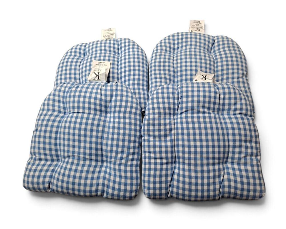 Bundle of 4 For The Kitchen Seat Cushions 16x16 Blue & White Checkered
